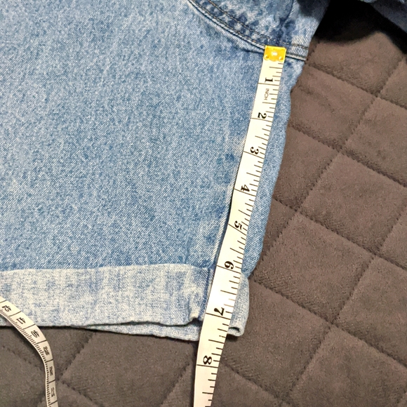 Route 66 Light Wash Denim Cuffed Jean Overall Carpenter Shorts - Picture 10 of 11